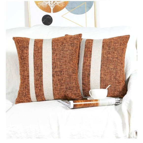 Howdy Deco Brown Striped 2pk Pillow Cases 
New-set of Two. - Picture 1 of 8
